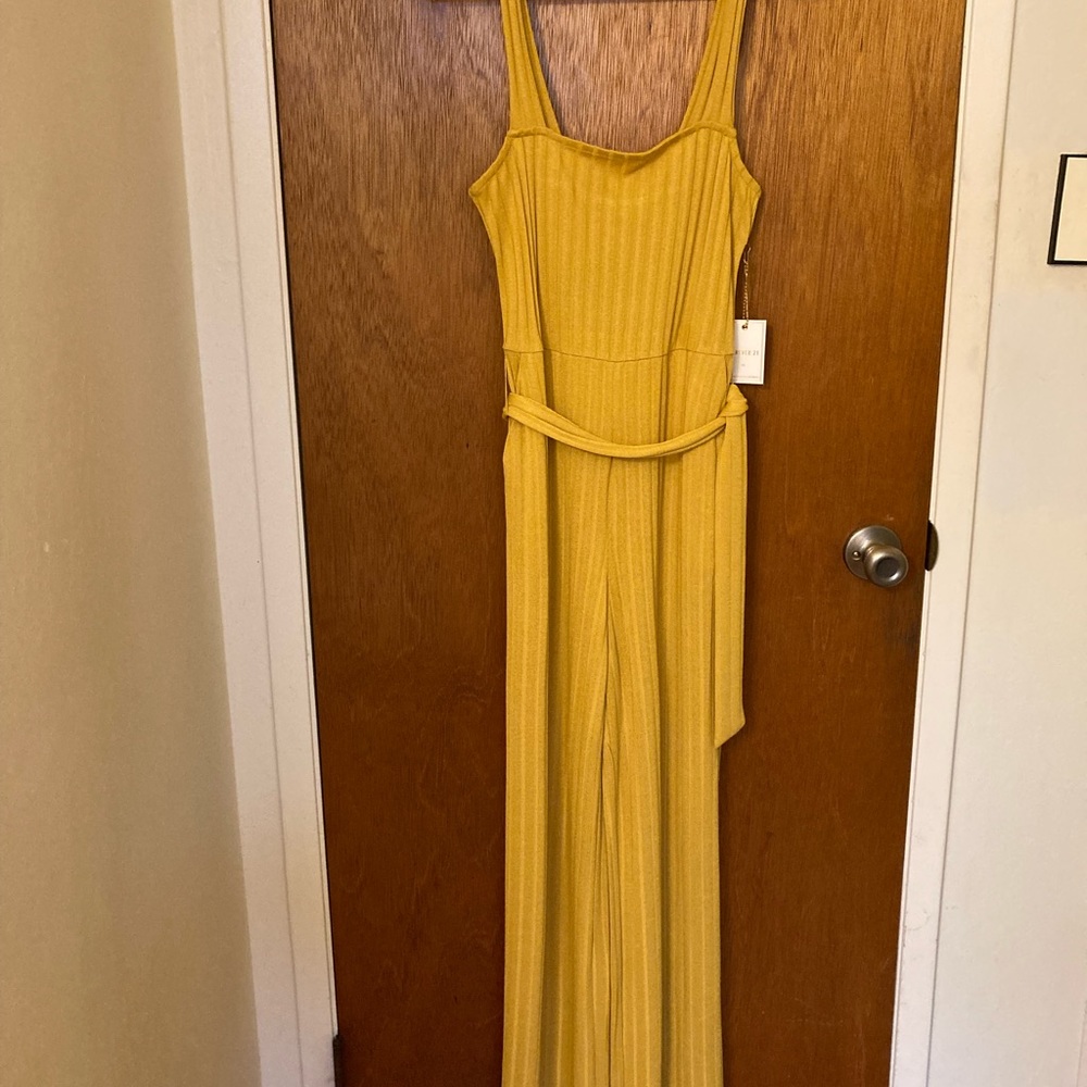 Forever 21 Yellow Ribbed Pantsuit